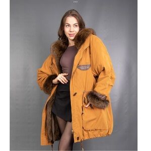 Women's Real Blue Fox Fur-lined Jacket 2X